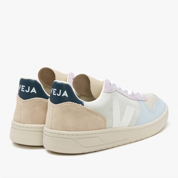 BRAND NEW VEJA Women's Sneakers V-10 Suede Jade White Multico Trainers - Picture 4 of 16